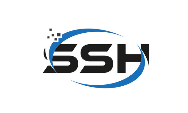 dots or points letter SSH technology logo designs concept vector Template Element	