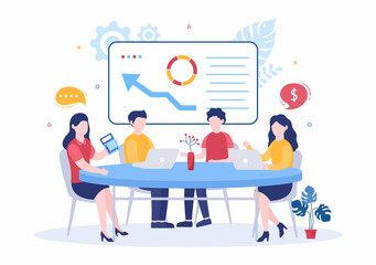 Budget Financial Analyst to Managing or Planning Spending Money at Checklist on Clipboard, Calculator and Calendar Background Vector Illustration