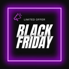 Black Friday limited offer background, Sale Black Friday promotional banner, discount text