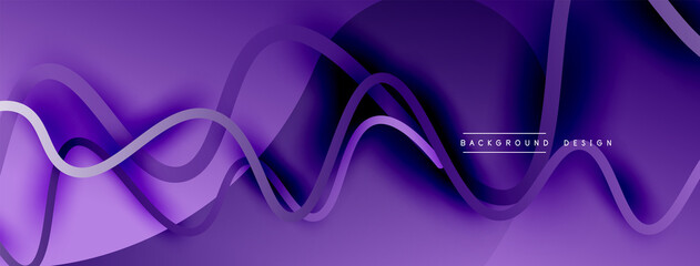 Abstract gradient background with wave line with shadow effect. Geometric composition. 3D shadow effects and fluid gradients