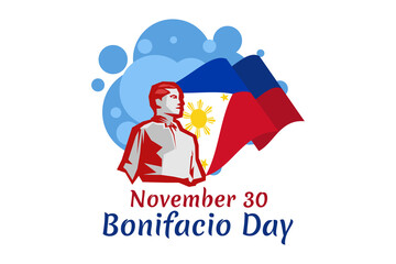 November 30, Happy Bonifacio Day vector illustration. Suitable for greeting card, poster and banner.