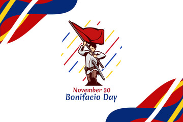 November 30, Happy Bonifacio Day vector illustration. Suitable for greeting card, poster and banner.