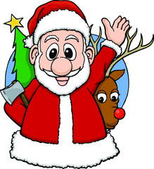 cute santa claus waving | christmas design