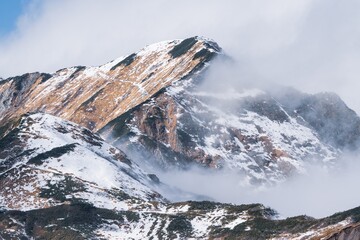 snow covered mountains