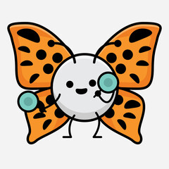 Vector Illustration of Butterfly Character on Isolated Background