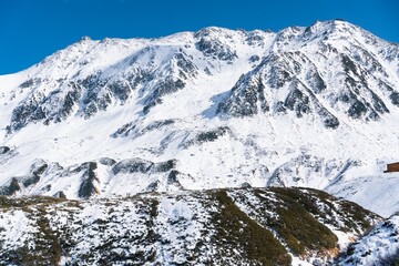 snow covered mountains