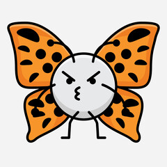 Vector Illustration of Butterfly Character on Isolated Background