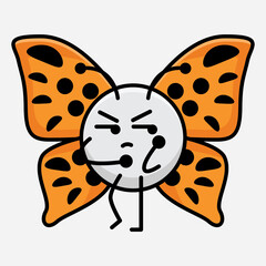 Vector Illustration of Butterfly Character on Isolated Background