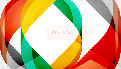 Fototapeta premium Abstract square shape with overlapping waves, minimal geometric background. Vector Illustration For Wallpaper, Banner, Background, Landing Page