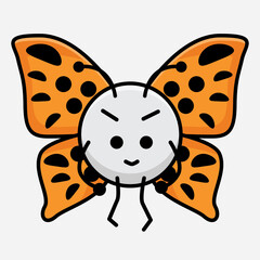Vector Illustration of Butterfly Character on Isolated Background