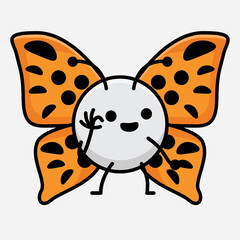 Vector Illustration of Butterfly Character on Isolated Background