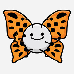Vector Illustration of Butterfly Character on Isolated Background
