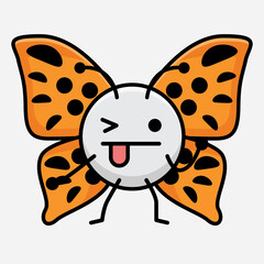 Vector Illustration of Butterfly Character on Isolated Background