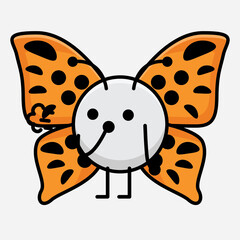 Vector Illustration of Butterfly Character on Isolated Background