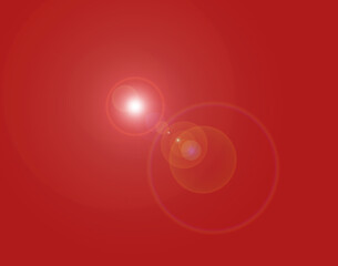 Spotlight on a red background. Halo and light effect on a red illustration. Red background. Light and sun. Sunny effect with red. Red sky illustration with sun. Star or halo effect.