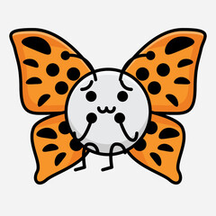 Vector Illustration of Butterfly Character on Isolated Background