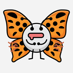 Vector Illustration of Butterfly Character on Isolated Background