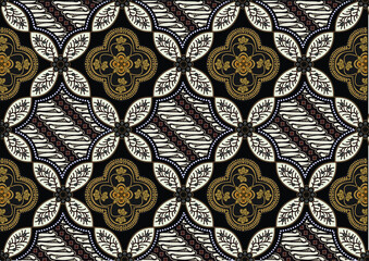 Indonesian batik motif with a very distinctive plant pattern. Exclusive vector for design
