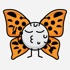 Vector Illustration of Butterfly Character on Isolated Background
