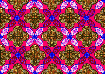 Indonesian batik motif with a very distinctive plant pattern. Exclusive vector for design