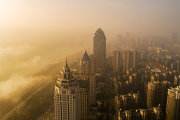 Fototapeta na wymiar Seoul is groaning in fine dust from China 