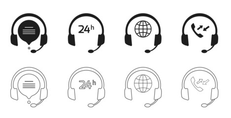 Headphones icons set. Headphones icons set, music sign. stock vector...
