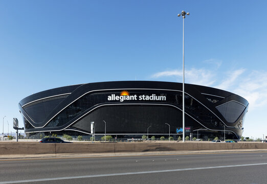 Las Vegas, NV, USA - October 31, 2021: Allegiant Stadium in Las Vegas, Nevada. Allegiant Stadium is a domed stadium and is home to the Raiders of the NFL.
