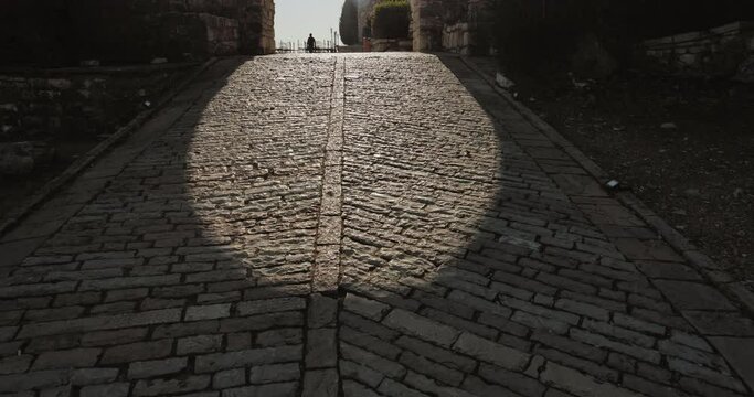 Lekuresi Castle in Albania. Beautiful Albanian castle along the Albanian Riviera.