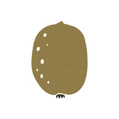 Cute kiwi icon. Vector flat hand drawn illustration in cartoon style