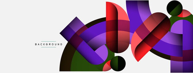 Obraz premium Geometric abstract background. Round shapes, circles, lines composition for wallpaper banner background or landing page