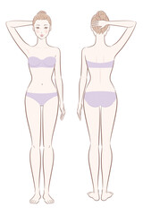 Vector illustration of a woman's whole body