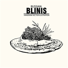 vector illustration of a blinis
