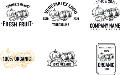 set Vector vegetables logo