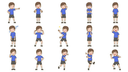男の子全身いろいろイラスト
