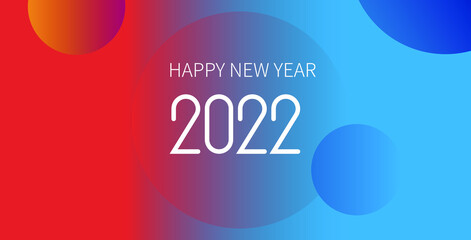 Vector Happy New Year 2022 New Year's Day gradient poster