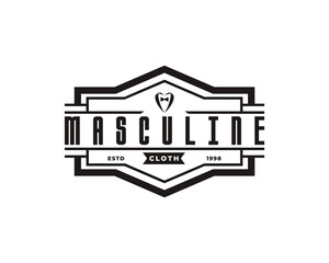 Classic Vintage Retro Label Badge for Clothing Apparel Gentleman and Masculine Logo Emblem Design Template Element