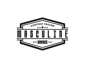 Classic Vintage Retro Label Badge for Clothing Apparel Gentleman and Masculine Logo Emblem Design Template Element