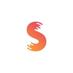 S Aphabet logotype template orange color with seamles at the end vector
