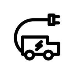 fast electric car with black outline style