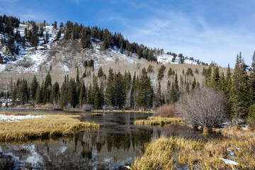 Silver Lake trail with snow and ice