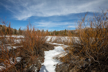 Silver Lake trail with snow and ice