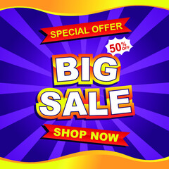 Sale banner template design, Big sale special up to 50% off