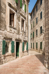 Fototapeta na wymiar Street of the old town of Kotor in Montenegro.