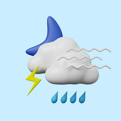 3d illustration of simple icon weather concept
