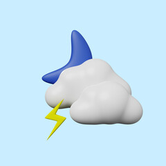 3d illustration of simple icon weather concept