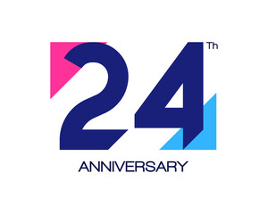 24th anniversary geometric logo with triangle shapes overlapping
