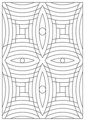 Portrait coloring pages for adults. Abstract illustration in Line Art style. Circular geometric composition. Black and white patterns. EPS8. Coloring-#383