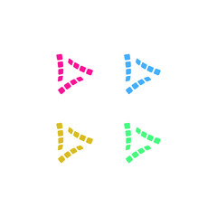 The modern play button pixelated for videos, games, etc.