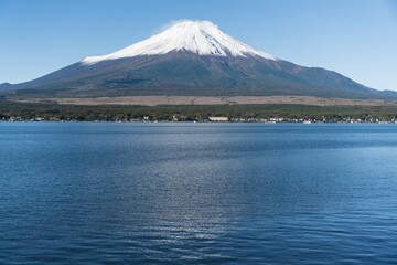 mountain and lake