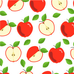 Apple fruit vector pattern
